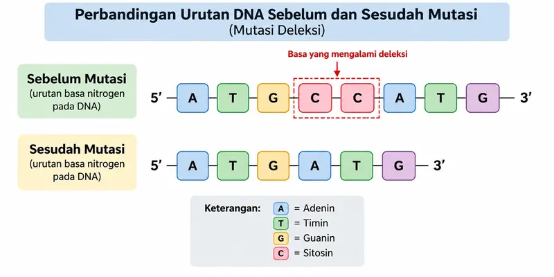 diagram perubahan urutan DNA